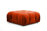 Banken - Modulaire XXL hoekbank met hocker Oranje rood Stof Bubble - Dimehouse