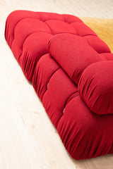 Banken - Modulaire XXL hoekbank Bubble met hocker - velvet rood - Dimehouse