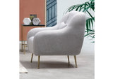 Fauteuils - Moderne fauteuil Grijs stof met gouden poten Sevilla - Dimehouse