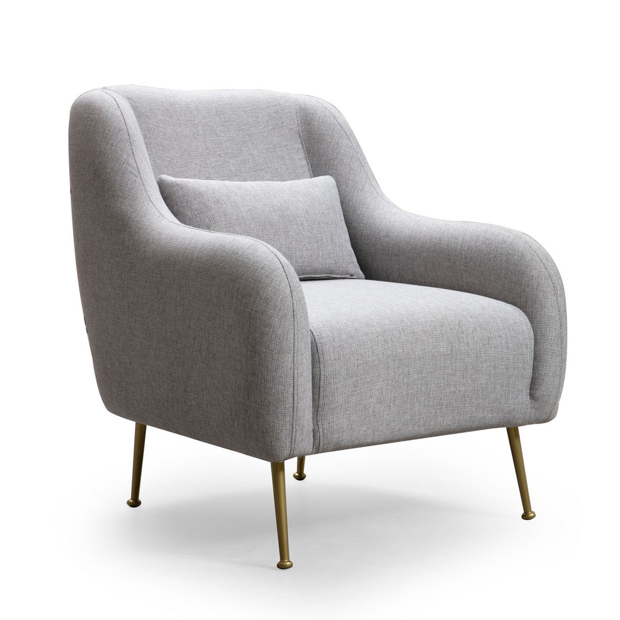 Fauteuils - Moderne fauteuil Grijs stof met gouden poten Sevilla - Dimehouse
