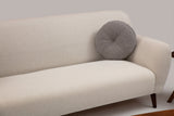 Fauteuils - Japandi fauteuil beige textuur stof met walnoot poten Enna - Dimehouse