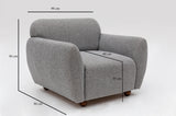 Fauteuils - Japandi fauteuil lichtgrijs textuur stof Eddy - Dimehouse