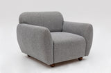 Fauteuils - Japandi fauteuil lichtgrijs textuur stof Eddy - Dimehouse