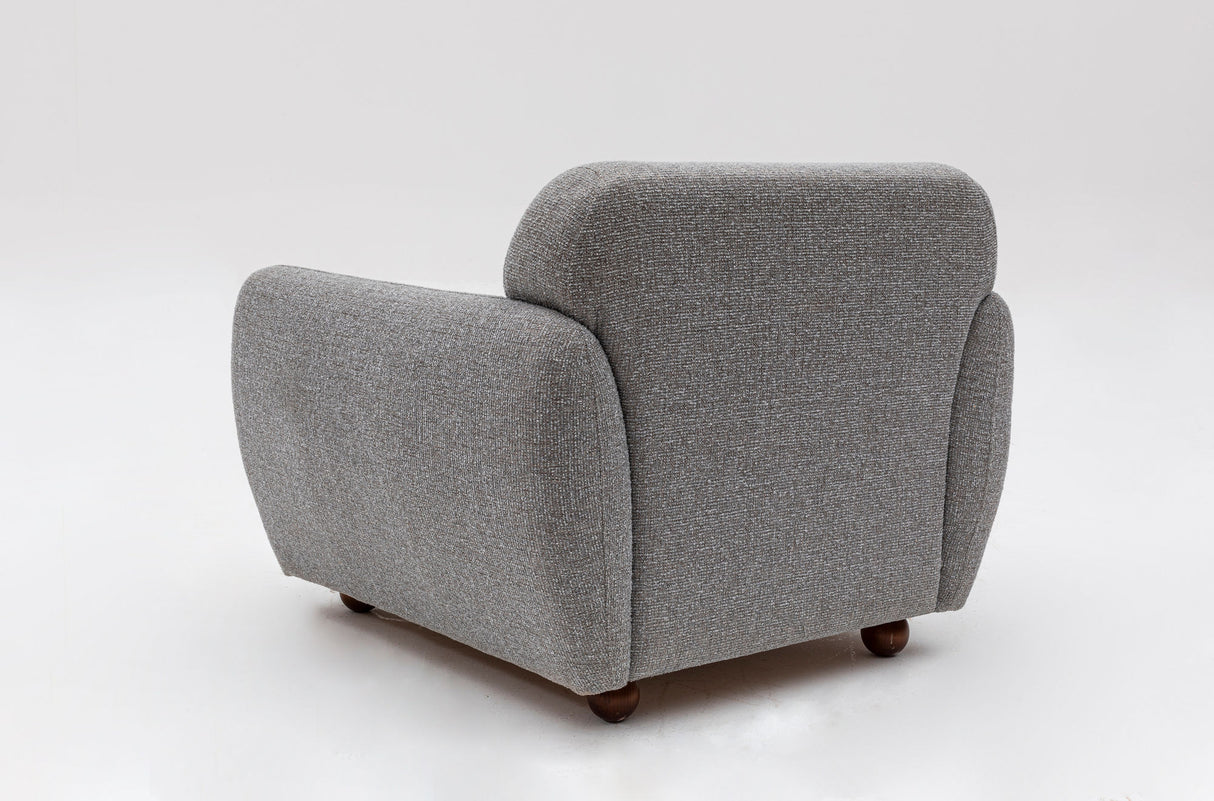 Fauteuils - Japandi fauteuil lichtgrijs textuur stof Eddy - Dimehouse