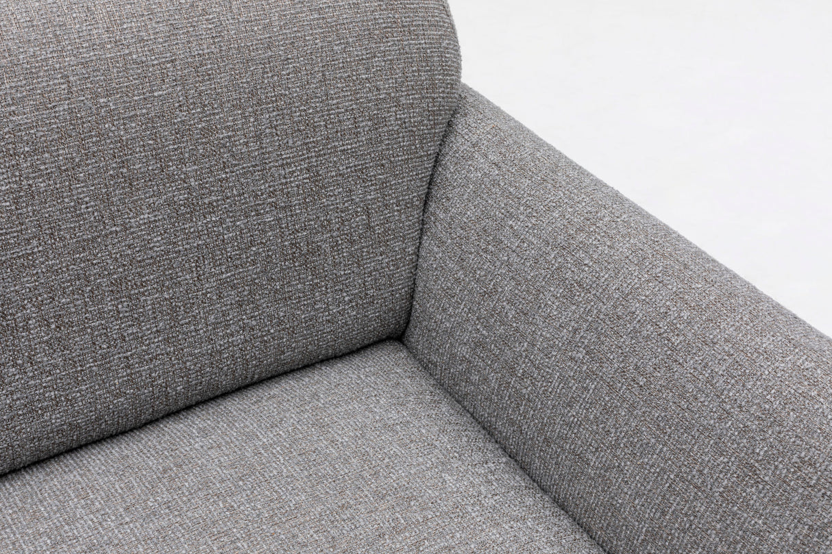 Fauteuils - Japandi fauteuil lichtgrijs textuur stof Eddy - Dimehouse