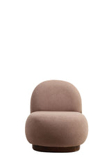 Fauteuils - Japandi fauteuil bruin bouclé organische vorm Tina - Dimehouse