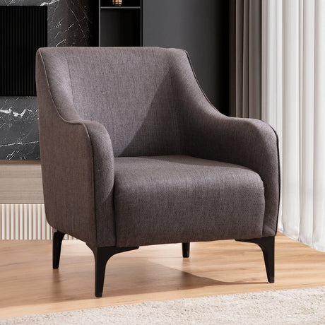 Sillón rural moderno tejido Belissimo gris oscuro