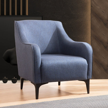 Sillón rural moderno tela azul Belissimo