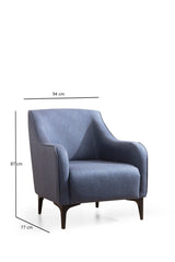 Fauteuils - Modern landelijke fauteuil blauw stof Belissimo - Dimehouse