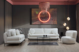 Fauteuils - Japandi fauteuil wit bouclé Livorno - Dimehouse