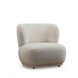 Fauteuils - Japandi fauteuil wit bouclé Livorno - Dimehouse