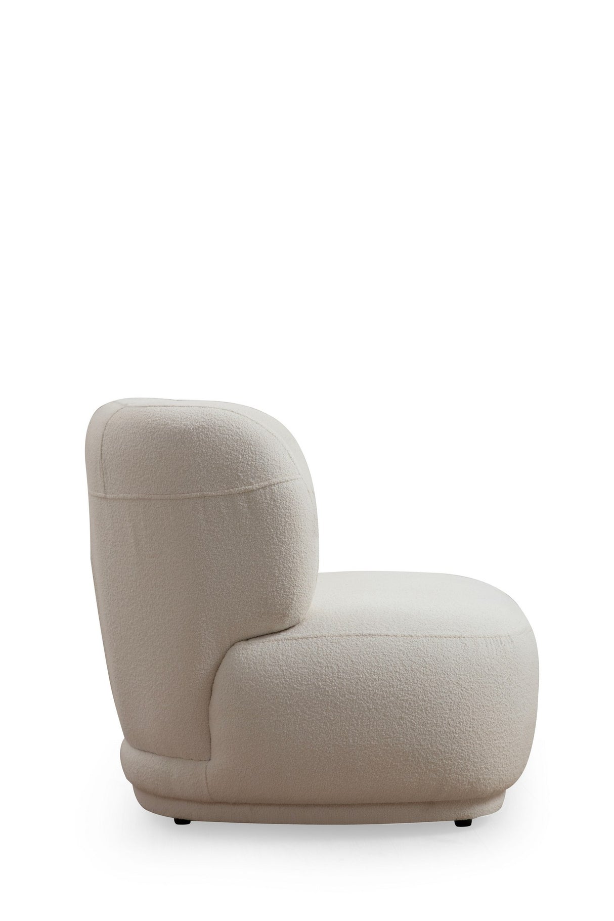 Fauteuils - Japandi fauteuil wit bouclé Livorno - Dimehouse