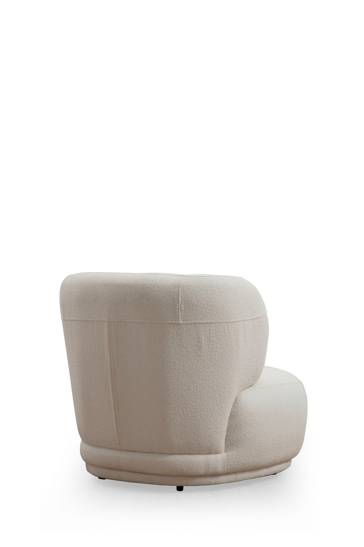 Fauteuils - Japandi fauteuil wit bouclé Livorno - Dimehouse