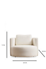 Fauteuils - Ronde fauteuil crème bouclé Fern - Dimehouse