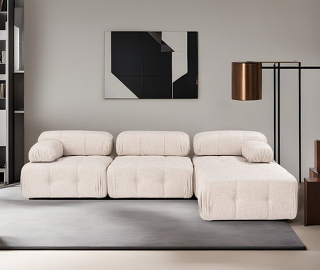 Modular Bank 3 plazas con Hocker Doblo Light Beige