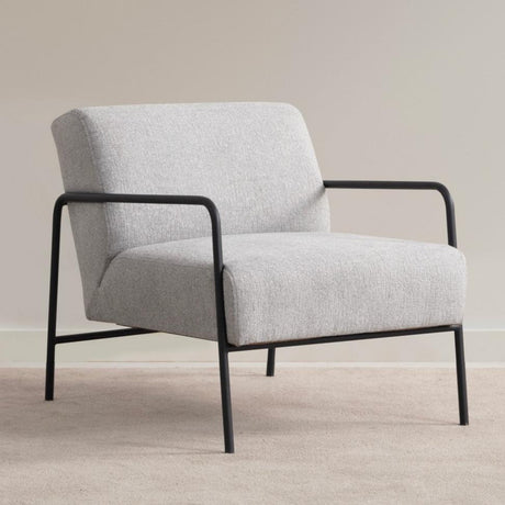 Sillón moderno Eti gris tela - Estructura negra 