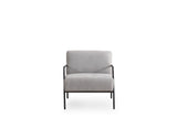 Fauteuils - Moderne Fauteuil Eti Grijs Stof - Zwart Frame - Dimehouse
