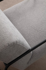 Fauteuils - Moderne Fauteuil Eti Grijs Stof - Zwart Frame - Dimehouse