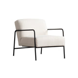 Fauteuils - Moderne Fauteuil Eti Wit Stof - Zwart Frame - Dimehouse