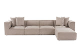 Banken - Modulaire XXL hoekbank beige linnen 430 cm breed Sora - Dimehouse
