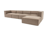 Banken - Modulaire XXL hoekbank cappucino linnen 430 cm Sora - Dimehouse