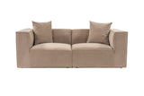 Banken - Modulaire XXL 2 - zits bank Sora 190 cm breed in Cappucino linnen - Dimehouse