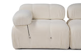 Banken - Modulaire XXL hoekbank Bubble met hocker - bouclé wit - Dimehouse