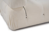 Banken - Modulaire XXL hoekbank Bubble met hocker - bouclé wit - Dimehouse