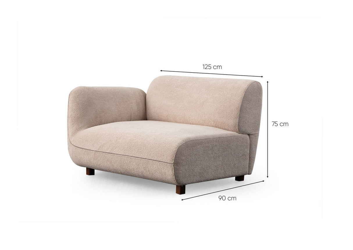 Sofá Pavia 3 plazas terciopelo crema 345 cm 100% poliéster