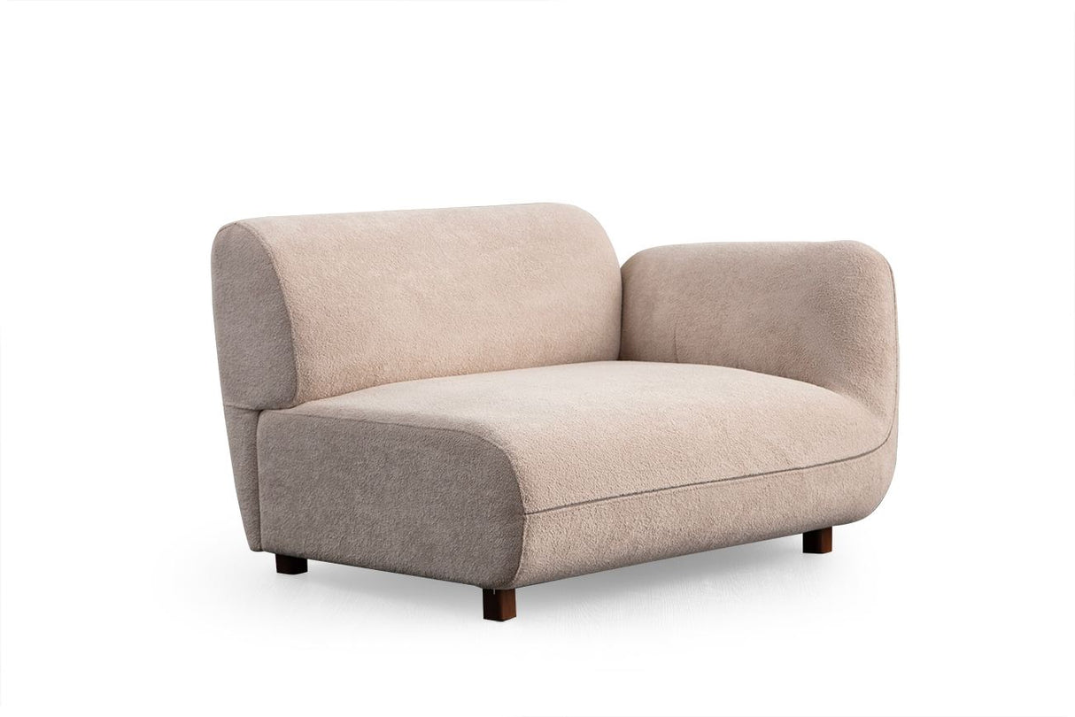 Sofá Pavia 3 plazas terciopelo crema 345 cm 100% poliéster