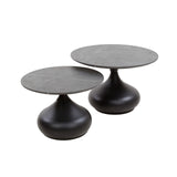 Drop Salontafel Set van 2 3D Melamine Graphite Ø60-Ø50