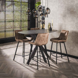 Bartafels - Deens Ovaal Bartafel Iris 140x80 cm Spinpoot Keramiek Look - Dimehouse