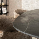 Mesa de comedor ovalada danesa Iris 140x80 cm con base de araña y aspecto de cerámica 