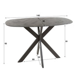 Bartafels - Deens Ovaal Bartafel Iris 140x80 cm Spinpoot Keramiek Look - Dimehouse