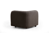 Fauteuils - Japandi fauteuil donkergrijs bouclé met walnoot poot Victoria - Dimehouse
