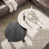 Faro Ø80 Juego de mesas de centro de cerámica travertino de 2 