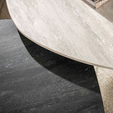 Conjunto de mesas de centro Arvo Twin de 2 piezas de cerámica travertino 100x87 cm 