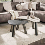 Conjunto de mesas de centro Dune de cerámica orgánica, conjunto de 2 