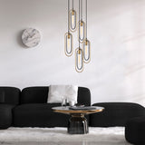 Hanglamp 5-lichts Zwart Goud Metaal Dune