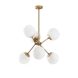 Hanglamp 6-lichts Goud Glas Sereno