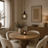Hanglampen - Hanglamp zwart Metaal – Gaas structuur - 19 cm - 1 - lichts – Hudson - Dimehouse