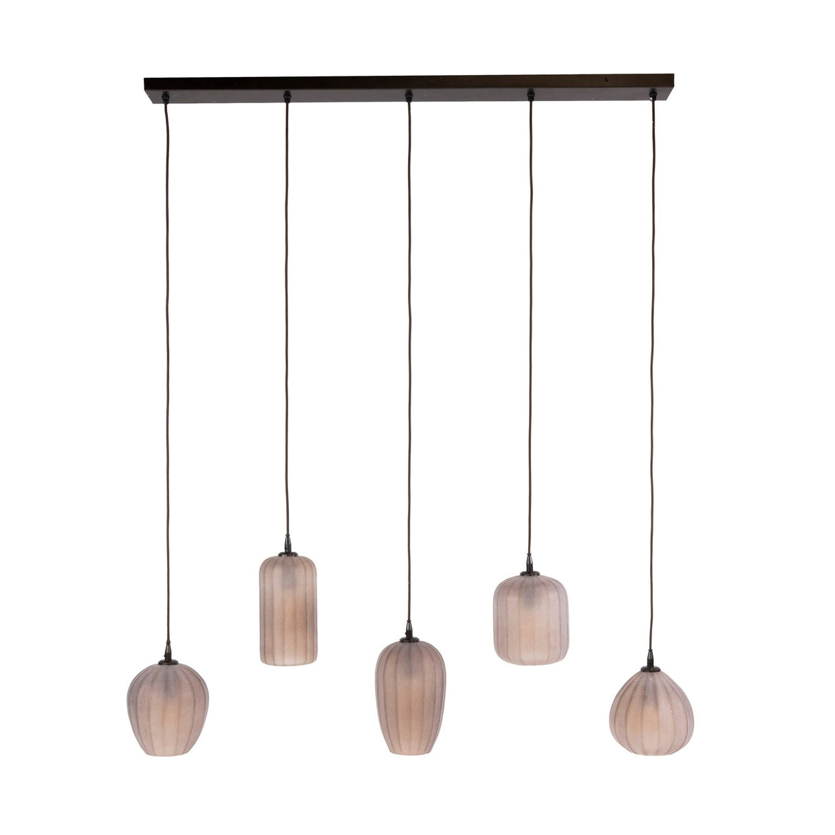Hanglampen - Hanglamp 5 - lichts bruin frosted glas Arda - Dimehouse
