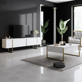Muebles de TV de lujo Gold White Melamine 180x50x30 cm