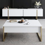 Muebles de TV de lujo Gold White Melamine 180x50x30 cm