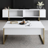 Muebles de TV de lujo Gold White Melamine 180x50x30 cm