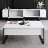 TV Meubels - TV Meubel Luxe Wit Zwart Melamine 180x50x30 cm - Dimehouse