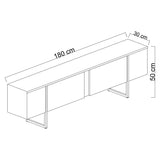 Muebles de TV Nuez de lujo Melamina 180x50x30 cm