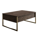 Salontafels - Rechthoekige Salontafel Walnoot Luxe 90x60 - Gouden Frame - Dimehouse