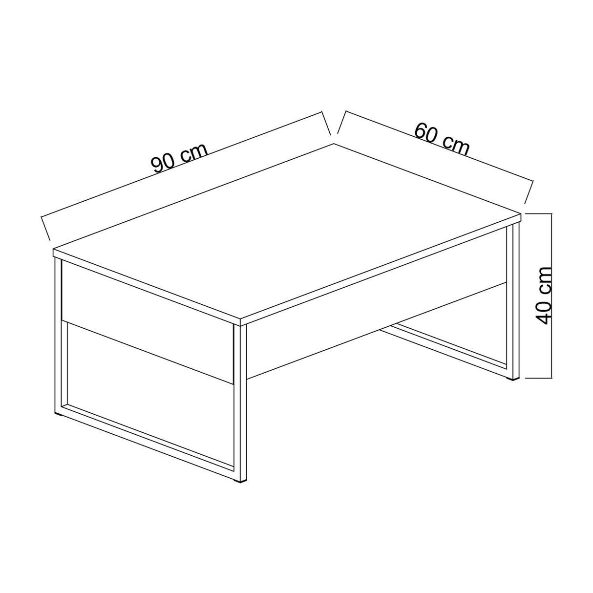 Salontafels - Rechthoekige Salontafel Walnoot Luxe 90x60 - Gouden Frame - Dimehouse
