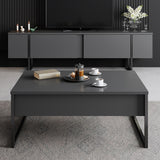 Salontafels - Rechthoekige Salontafel Antraciet Luxe 90x60 - Zwart Frame - Dimehouse